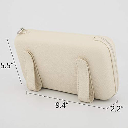 Car Tissue Holder - Sun Visor Napkin Holder, PU Leather Backseat Tissue Case for Vehicle (Beige) - color: Beige