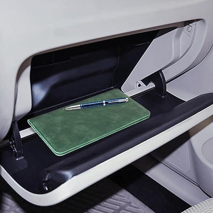 CoBak Car Registration and Insurance Holder - Vehicle Glove Box Car Organizer,Auto Truck Comparment Accessories Case with Magnetic Closure for Essential Document,Driver License,Cards - color: L-Emerald