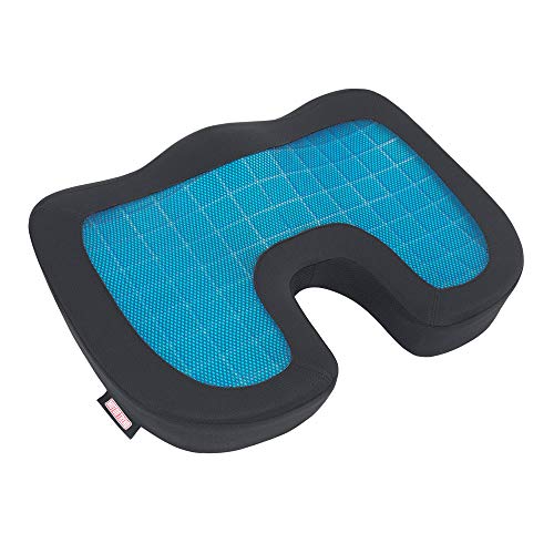 Motor Trend Cooling Car Seat Cushion with Memory Foam, Made with Orthopedic Gel for Maximum Coccyx Comfort & Back Pain Relief, Ideal Office Chair Cushion