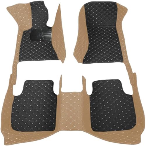 Floor Mats for Cars, All-Weather Mats, Waterproof Trim-to Fit Automotive Floor Mats for 99.9% Cars Sedan Trucks SUV, Custom Floor Liner Car Accessories (Beige Black Beige) - color: Beige Black Beige