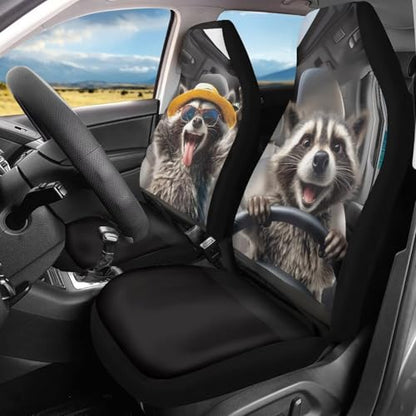 2026 Upgrad Car Front Seat Cover for Men 2 Pieces Set Animal Driver Lightweight Highly Elastic Automotive Seat Cover Anti Slip Towel Blanket for Trucks Sedans Van - color: Animal Driver