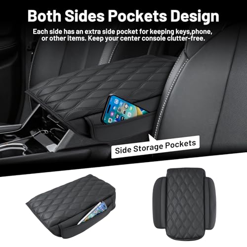 Autorder Center Console Cover for 2021-2025 2026 Jeep Grand Cherokee L Accessories Armrest Cushion Cover Nappa Leather Middle Console Covers Grand Cherokee L Console Cushion Pad Anti-Scratch - size: 21-26 Grand Cherokee L Armrest Cushion