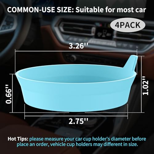 ME.FAN Car Cup Holder Coasters [4 Pack] Silicone Cups Mats, Automotive Universal Non-Slip Recessed Interior Accessories Sky Blue - color: 4pack-sky Blue