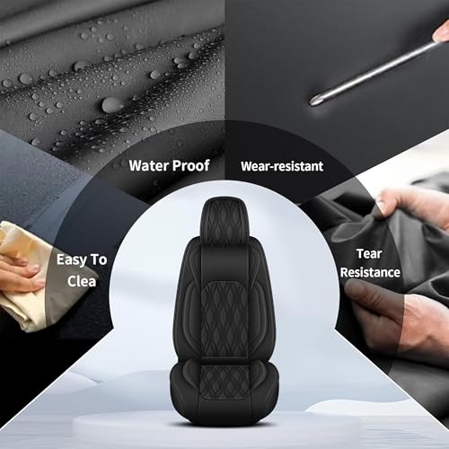 DISUTOGO Rav4 Seat Covers Custom Fit for Toyota Rav4 2013-2023 2024 2025 2026, Luxury Waterproof Leather Car Seat Cover(Full Set, Black) - color: #067 Black, size: 9.RAV4-5 Seat Covers Full Set