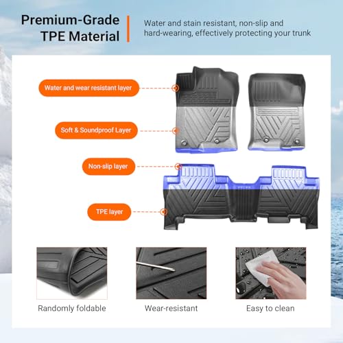 powoq Floor Mats Compatible with Toyota 4Runner Cargo Mat Backrest Mat TPE Replacement for 2013-2024 Toyota 4Runner Accessories (Fit W/Sliding Tray, Upgraded Trunk Mat+Backrest Mat+Floor Mats) - size: Compatible with 4Runner W/Sliding Tray | 2013-2024