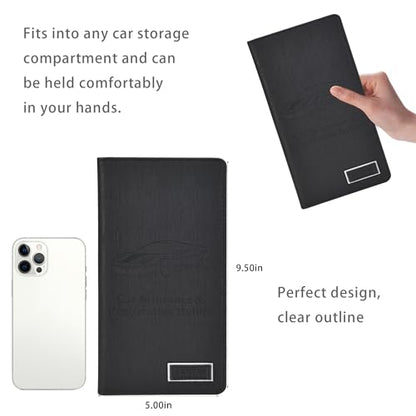 Premium Car Registration & Insurance Card Holder with Magnetic Closure & Clear Pockets, Glove Box Organizer for Documents, Driver's License (Reticulated black) - color: Reticulated black