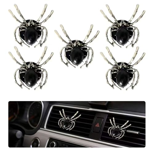 5 PCS spider Car Decor, cute Air Freshener Vent ClipsCar Accessories Decoration for Refillable Outlet Diffuser, Universal for Most Cars （spider） - color: Spider