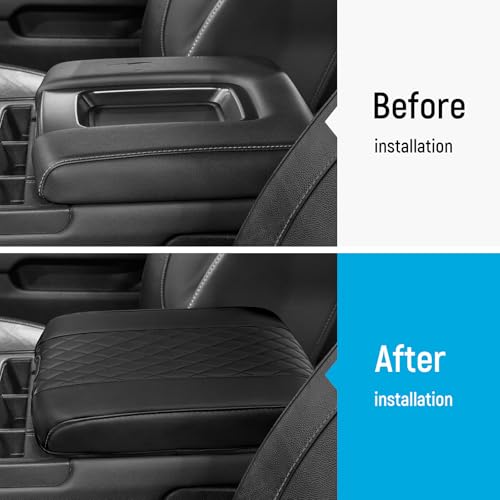 ZZEQYG Center Console Cover for Chevy Silverado/GMC Sierra 2014-2018, Tahoe & Suburban & Yukon 2015-2020, Car Armrest Cover Accessories(Fits Jump Seat Console Only) - color: For Silverado/Sierra 2014-2018(Jump Seat)