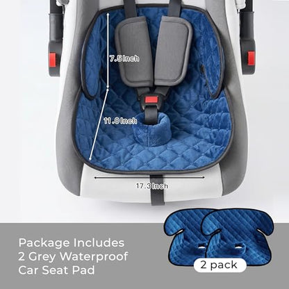 2 Pack Waterproof Piddle Pads Carseat Potty Training Car Seat Protector Waterproof Car Seat Liner Cover to Prevent Pee - color: Navy Blue