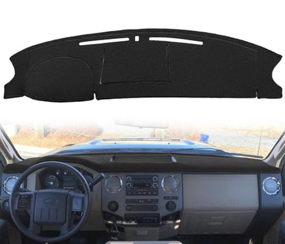Yiz Dashboard Cover Dash Cover Mat Custom Fit for Ford Super Duty F250 F350 F450 F550 Without Touch Screen, Dash Pad Cap Carpet Protector J238 (Black)