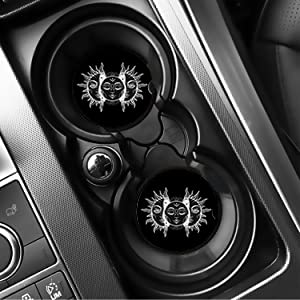 2.56" Absorbent Ceramic Coasters for Car, Auto Coasters for Cup Holder, Keep Cup Holders Clean and Dry, Easy Removal - color: Usa Flag