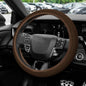 Elastic Stretch Steering Wheel Cover, Steering Wheel Protector, 15 Inch Anti-Slip Breathable Microfiber Ice Silk Protection, Easy Carry, Warm in Winter & Cool in Summer for Cars (Brown) - color: Brown