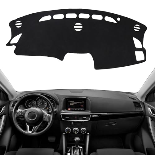 Dashboard Cover Mat for Mazda 2012-2016 CX-5 CX5 Accessories (Without HUD) Black Flannel Material Anti-Slip Dash Cover Mat Sunshade Glare UV Rays Protector - size: for Mazda 2012-2016 CX-5