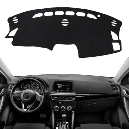 Dashboard Cover Mat for Mazda 2012-2016 CX-5 CX5 Accessories (Without HUD) Black Flannel Material Anti-Slip Dash Cover Mat Sunshade Glare UV Rays Protector - size: for Mazda 2012-2016 CX-5