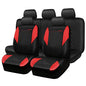 CAR PASS Red Leather Seat Covers Full Set-Universal Quilting Pretty Girly Car Seat Cover with 5mm Composite Sponge Inside,Airbag Compatible, Waterproof Delux Fit for Most Sedan,SUV,Cars (Full Set,Red) - color: Black and Red, size: Full Set (Front and Rear