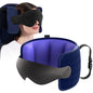 Travel Pillow for Airplane, Travel Pillow with Seat Strap and 3D Eye Mask to Firm Head, 360°Support Headrest No Bobblehead, Travel Essentials for Long Flight,Car Road Trip,Blue - color: Blue