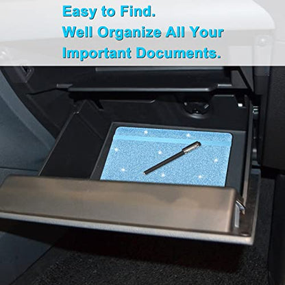 Wisdompro Car Document Holder Organiser, PU Leather Vehicle Insurance and Registration Holders Wallet Case for ID Card, Driving Licence, Key Contact Information Cards - color: Glitter Light Blue