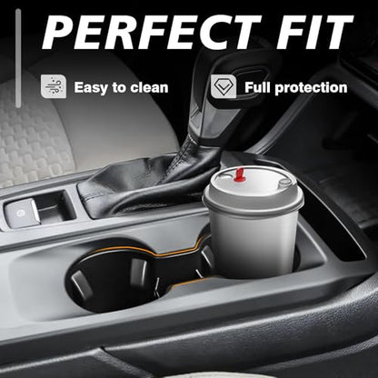 Muslogy Center Console Cup Holder Inserts Compatible with 2024 2025 2026 Ford Ranger Accessories Middle Console Drink Holder Silicone Black Organizer Non-Slip Drink Stopper - size: 2024+ Ranger cup holder