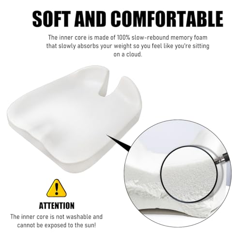 Yourkar Car Seat Cushion, Soft Memory Foam Auto Cushion, Comfortable & Breathable Automotive Front Seat Buttom Cushion Pad, Universal Vehicle Truck SUV Van Car Accessories (Gray)