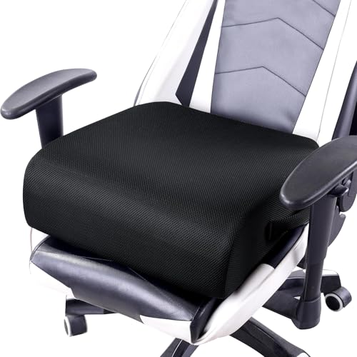 MABOZOO Extra Thick Chair Cushions,Office Chair Booster Seat Cushion to Raise Seat Height for Pain Relief,18 x 16 x 5 inch Non Slip Memory Foam Thick Cushion with Carry Handle（Black） - color: Black, size: 18*16*5