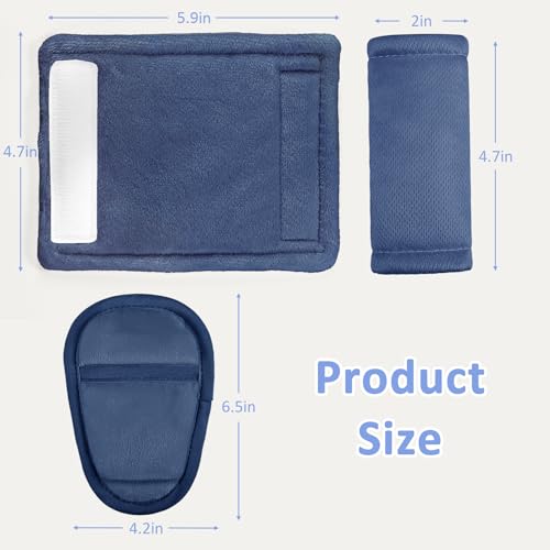 SWESEN Baby Car Seat Strap Covers, 3 Piece Soft Car Seat Strap Shoulder Pads for Baby Girls Boys, Double-Sided Use carseat Straps Covers for Stroller, Car Seats, Pushchair, Navy Blue - color: navy blue
