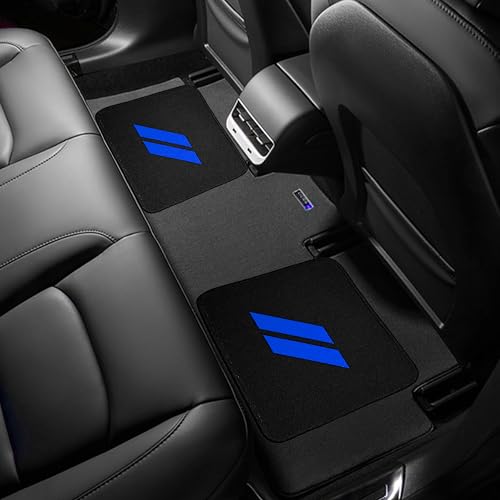 Dodge 4Pcs Car Floor Mats for Charger Durango Challenger Journey Non-Slip All Weather Waterproof Skin-Friendly Front & Rear Protector Liners Pad Polypropylene Material Blue Trim - color: Blue Trim