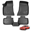 Floor Mats for 2011-2023 Dodge Charger & Chrysler 300 (RWD) Rear-Wheel Drive ONLY, TPE Automotive All Weather Cover Protection Waterproof Black Floor Liner Front & Rear Row Full Set - size: 3PCS (2Row), style: For 2011-2023 | Dodge Charger/ Chrysler 300 R