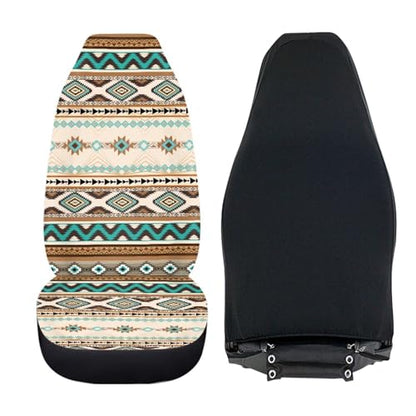 Dreaweet Aztec Car Seat Covers Southwest Native Indian Ameircan Navajo Print Front Seat Covers Set of 2 Car Seat Protector Front Seats Only Universal Seat Covers for SUV Trucks Cars - color: Aztec Southwest