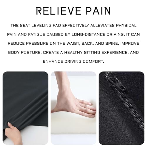 Auto Seat Wedge Leveling Cushion, Car Seat Cushion for Tailbone Pain Relief Comfortable Breathable Car Wedge Support Cushions Pad, Ergonomic Wedges Truck Seats Cushions Office Chairs Pad