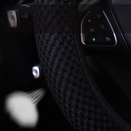 Steering Wheel Cover - Breathable, Comfortable, Non-Slip Universal Fit for Cars and Trucks | Easy Install | Premium Leather Feel