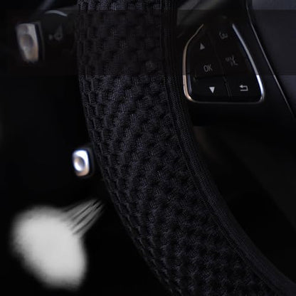 Steering Wheel Cover - Breathable, Comfortable, Non-Slip Universal Fit for Cars and Trucks | Easy Install | Premium Leather Feel