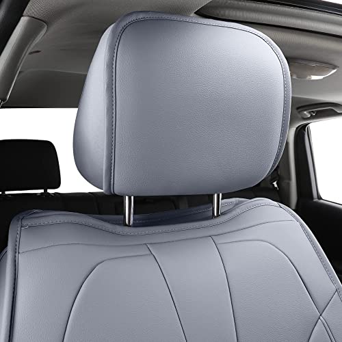 LUCKYMAN CLUB 2007-2021 Tundra Pickup Trucks Car Seat Covers X05-T3 Full Set, Fit SR5 SR Platinum TRD PRO Trims Crew/Crewmax/Extended/Double Cab with Water Proof Faux Leather (Gray Full Set) - color: Gray, size: 2007-2021 Full Set