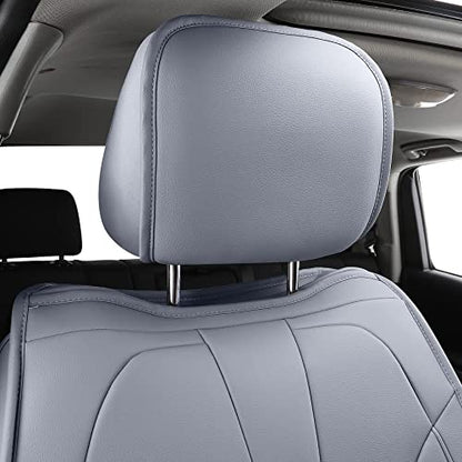 LUCKYMAN CLUB 2007-2021 Tundra Pickup Trucks Car Seat Covers X05-T3 Full Set, Fit SR5 SR Platinum TRD PRO Trims Crew/Crewmax/Extended/Double Cab with Water Proof Faux Leather (Gray Full Set) - color: Gray, size: 2007-2021 Full Set