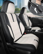 FREESOO Universal Full Seat Covers, Waterproof Faux Leather Automotive Seat Covers with Carbon Fiber Texture Seat Belt Pads, Anti-Slip Airbag Compatible Car Seat Covers for Cars SUVs Trucks - color: Black White, size: Full Set - 5 Seats