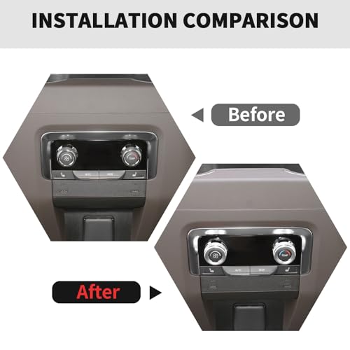 RT-TCZ Center Console Switch Knob Button Cover AC Radio Switch Knob Cover Trim Interior Accessories for Chevrolet Chevy Tahoe 2024 2025,7PCS (Silver) - color: Silver