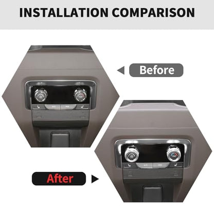 RT-TCZ Center Console Switch Knob Button Cover AC Radio Switch Knob Cover Trim Interior Accessories for Chevrolet Chevy Tahoe 2024 2025,7PCS (Silver) - color: Silver
