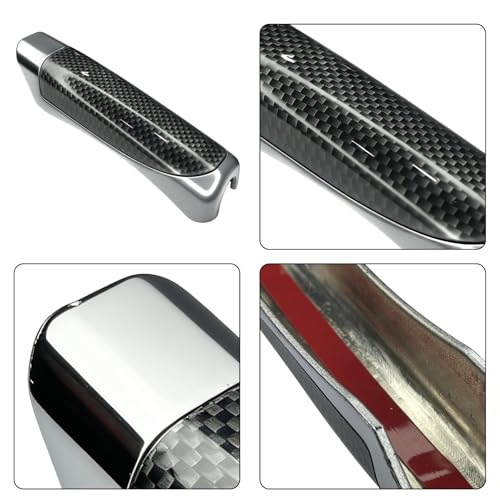 Car Handbrake Cover, Anti-Scratch Wear-Resistant Protective Cover, Self-Adhesive Comfortable Parking Brake Handle Cap, Universal Fit for Most Cars Trucks SUVs Carbon Fiber Interior Accessories
