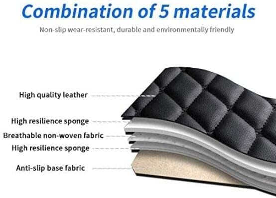 Custom Making Car Floor Mats for 97.5% Car Model Luxury Leather All Weather Waterproof Anti-Skid Full Coverage Liners (Black and Light Brown) - color: Black and Light Brown