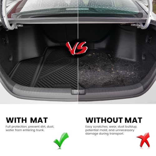 LASFIT Trunk Mat for Honda Accord Seden 2026 2025 2024 2023 2022 2021 2020 2019 2018 (Gasoline & Hybrid), All Weather TPE Custom Fit Accord Trunk Liner Trunk Tray Cargo Liner Accessories, Black