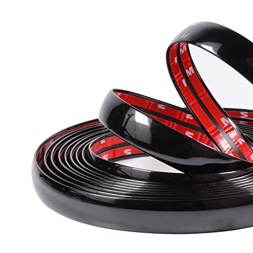 25Ft Automotive Trim Molding Glossy Black 1-3/16"(30mm) Heavy Duty Car Side Moldings UV-Protected Scratch-Proof for All Vehicles Body Door Window Bumper Self Adhesive - color: Black, size: 1-3/16" (30mm)