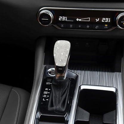 TOMALL Bling Gear Shift Knob Cover Compatible with Nissan Sentra Altima 2020-2025 for Versa Kicks Shifter Panel Interior Shift Gear Lever Cover Trim Crystal Bling Decorations for Car Shiny Accessories