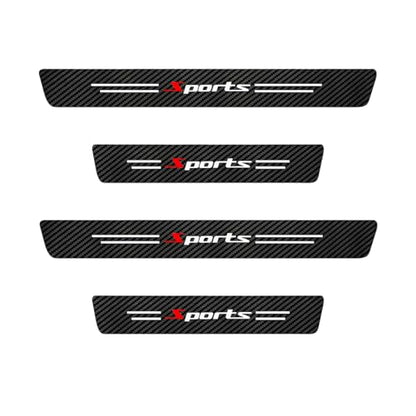 4PCS Car Door Sill Protector, Anti-Scratch Carbon Fiber Sport Vehicle Threshold Guard Sticker, Self-Adhesive Automotive Door Sills Scratch Protection Accessories, Universal for Most Vehicles