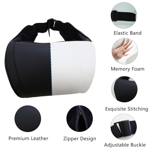 TOPABYTE Car Neck Pillow Memory Foam Automotive Seat Cushions of Headrests for Relieving Neck Stiffness Seat Neck Support Pillow, Fits All Vehicles, 2 Pieces, Black