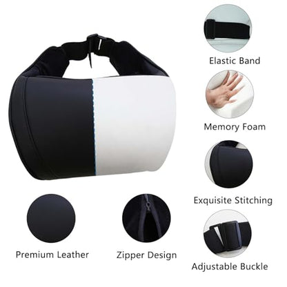 TOPABYTE Car Neck Pillow Memory Foam Automotive Seat Cushions of Headrests for Relieving Neck Stiffness Seat Neck Support Pillow, Fits All Vehicles, 2 Pieces, Black