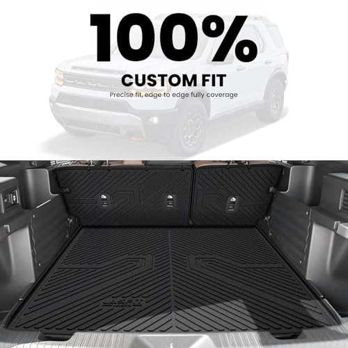 LASFIT Cargo Mat with Backrest Mat for Honda Passport 2026, All Weather TPE Custom Fit Trunk Mat Trunk Liner Trunk Tray Cargo Liner Cargo Tray with Seatback Cover, Black - style: 7）For Honda Passport | 2026 | Cargo Mat