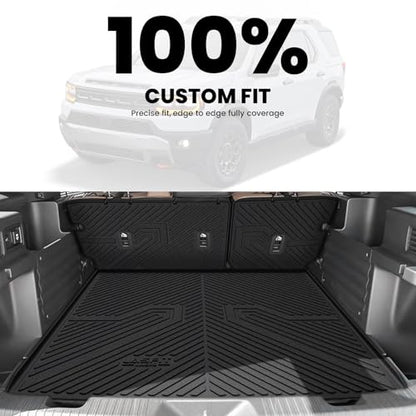 LASFIT Cargo Mat with Backrest Mat for Honda Passport 2026, All Weather TPE Custom Fit Trunk Mat Trunk Liner Trunk Tray Cargo Liner Cargo Tray with Seatback Cover, Black - style: 7）For Honda Passport | 2026 | Cargo Mat