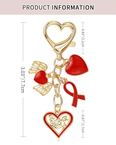 Key Chain Purse Charms - Bag Charms Keychain for Handbag, Car Keychain Wallet Accessories for Women - color: Angle Heart