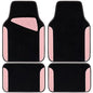 CAR PASS Waterproof Universal Fit Car Floor Mats, Car Mats Fit for SUV,Vans,sedans, Trucks,Set of 4pcs Car Carpet with Driver Heel Pad (Light Pink) - color: Light pink
