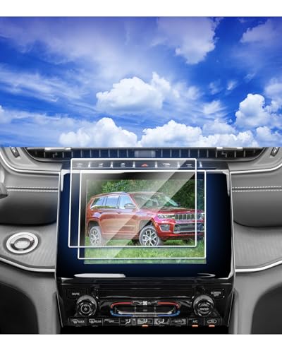 2pcs 2025 Jeep Grand Cherokee L Laredo/Altitude(X) Screen Protector for 2021 2022 2023 2024 2025 Grand Cherokee L 8.4Inch Radio Screen Protector 2025 Grand Cherokee L Accessories - size: 8.4inch