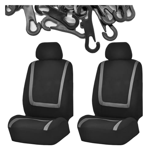 YoRise 2PCS Car Front Seat Cover, Polyester Breathable Automotive Seat Protector, Comfortable Easy to Install Vehicle Seats Cover for Car, Truck, SUV (Gray) - color: Gray